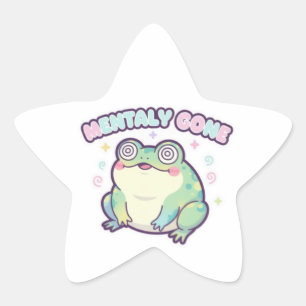 Grenouille Mentalement Partie Autocollant Mignon G