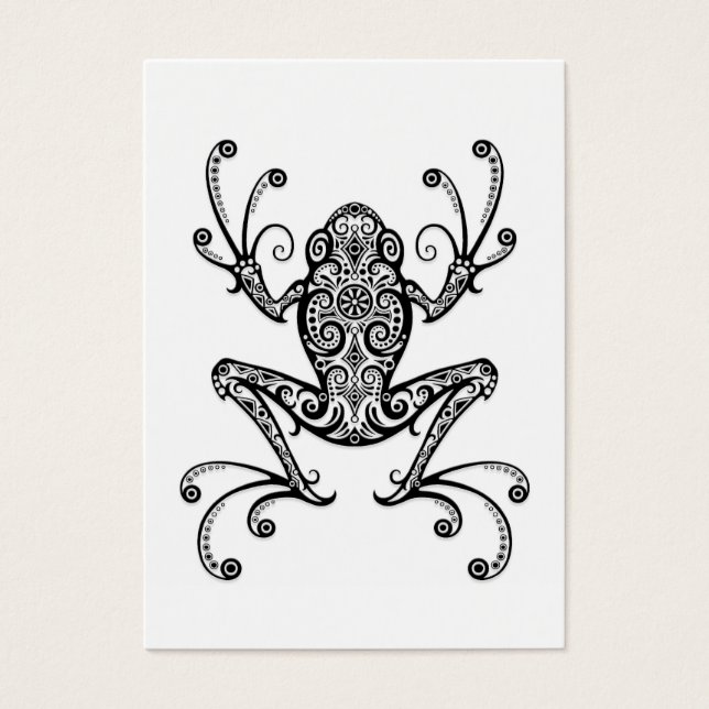 Grenouille noire complexe sur blanc (Devant)