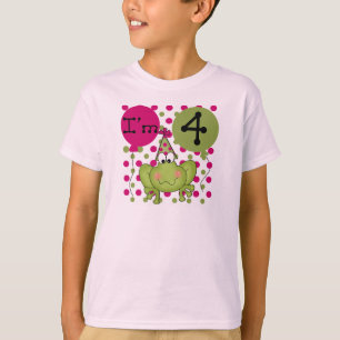 Grenouille rose 4e anniversaire Tshirts et cadeaux