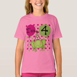 Grenouille rose 4e anniversaire Tshirts et cadeaux
