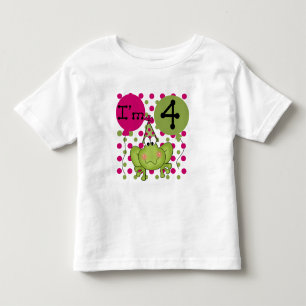 Grenouille rose 4e anniversaire Tshirts et cadeaux