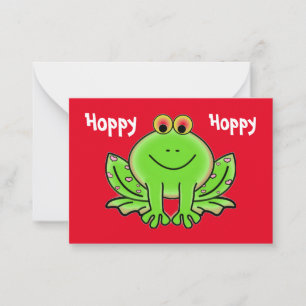Grenouille Saint Valentin avec Coeurs roses Cartes