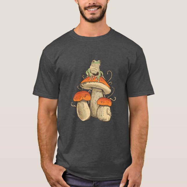 Grenouille sur T-shirt champignon (Devant)