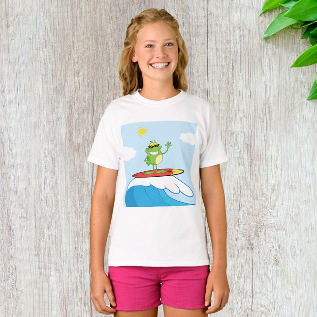 Grenouille Surfant Une Vague T-Shirt (Créateur téléchargé)