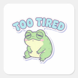 Grenouille Trop Fatiguée Autocollant Grenouille Mi