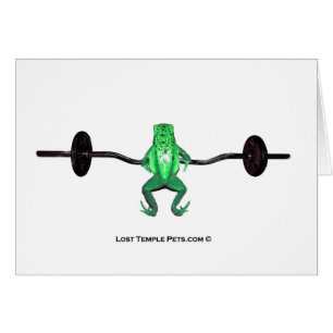 grenouille verte avec des poids