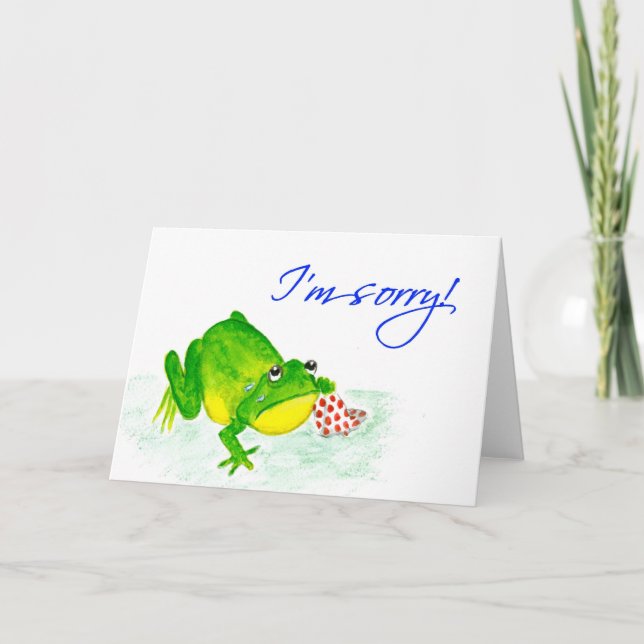 Grenouille verte 'Je suis désolé ! ' Carte (Devant)