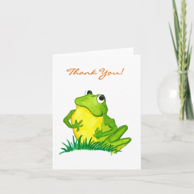Grenouille verte "Merci !" Carte de correspondance (Devant)