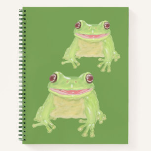 Grenouille verte mignonne - transparente.  Cahier