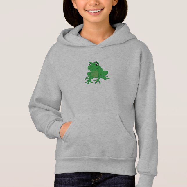 Grenouille verte sur Sweat - shirt à capuche de ba (Devant)