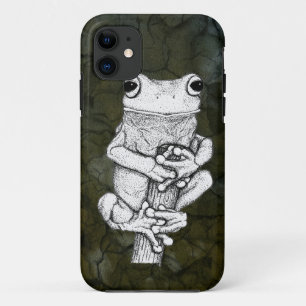 Grenouille verte sur un art Coque par Skye Ryan-Ev