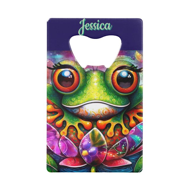 Grenouille Whimsical Abstrait Floral Frogs Personn (Devant)