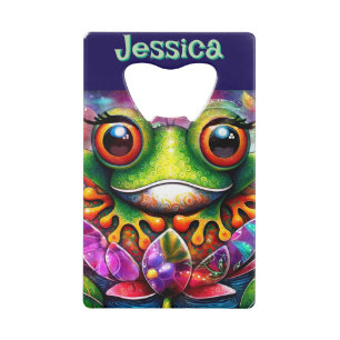 Grenouille Whimsical Abstrait Floral Frogs Personn