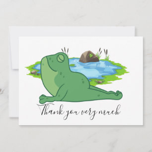 Grenouille Yoga Carte de remerciements avec arrièr