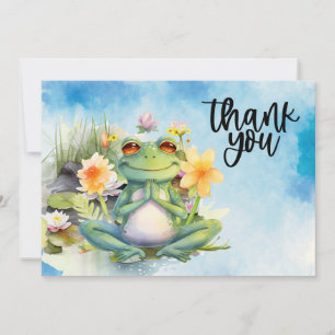 Grenouille Yoga Carte de remerciements avec arrièr