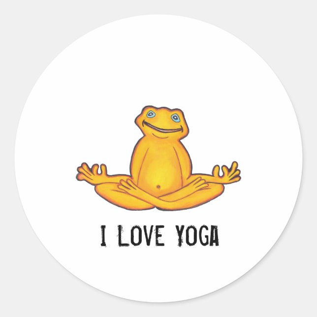 Grenouille Yoga - I Love Yoga, Sticker (Devant)