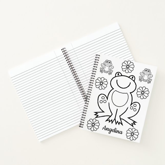 Grenouilles à coloriage Carnet spiral Floral (Intérieur)