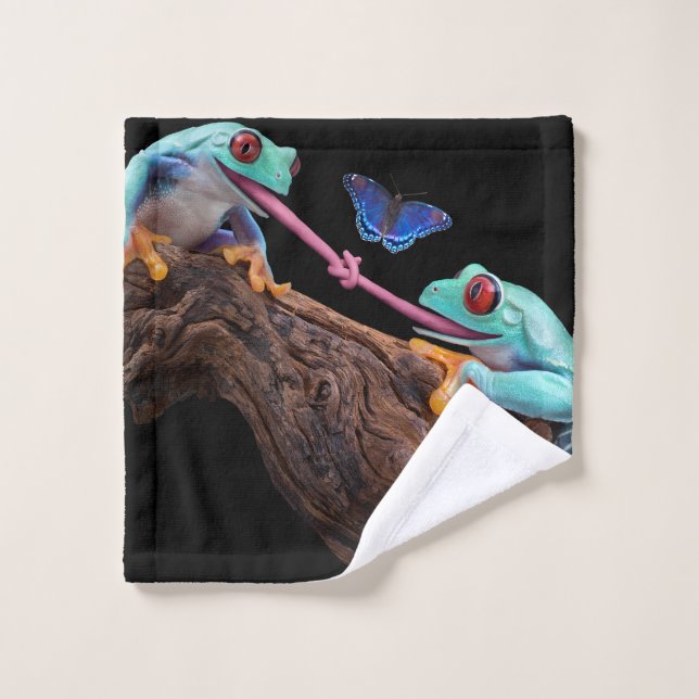 Grenouilles à la langue (Gant de toilette)