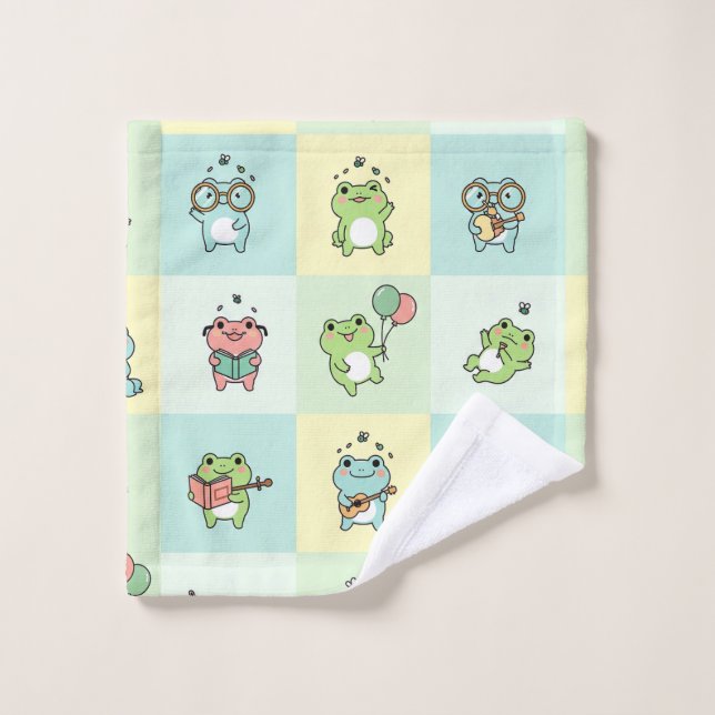 Grenouilles avec de petits loisirs (Gant de toilette)