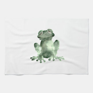 Grenouilles blanches heureuses de serviette de