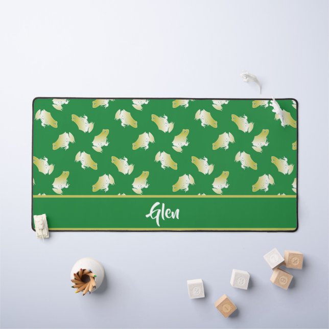 Grenouilles d'or sur vert (Tableau pour enfants)