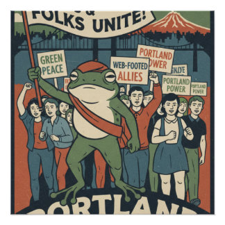 Grenouilles et gens unis – Affiche de solidarité d