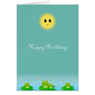 Grenouilles mignonnes et joyeux anniversaire Solei