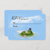 Grenouilles RSVP de mariage sur Lily Pad