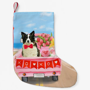 Grenz Collie Dog Valentine's Day Lkw Herz Kleiner Weihnachtsstrumpf