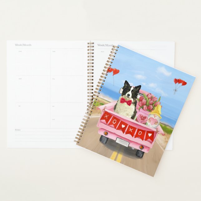 Grenz Collie Dog Valentine's Day Lkw Herz Planer (Anzeige)