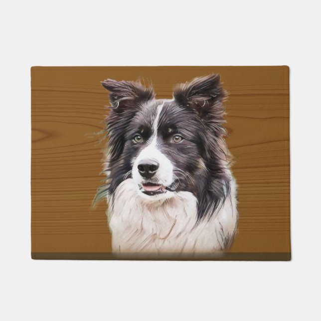 Grenz-Collie-Hund-Tier Fußmatte (Vorderseite)