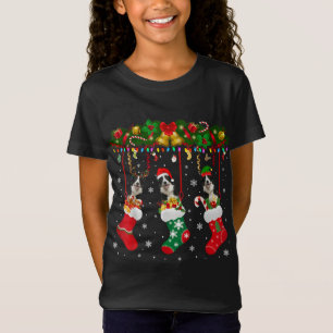 Grenz-Collie Sock Xmas Rentier Santa ELF Hund T-Shirt