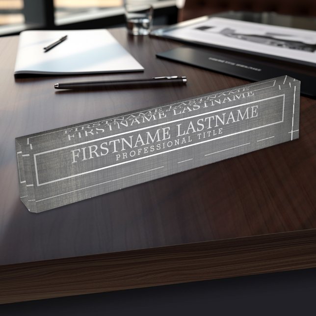 Grenz-Grauwäsche Grundname und Berufliche Bezeichn Namensplakette (Personalized Name Plate - Executive and Professional Designs)