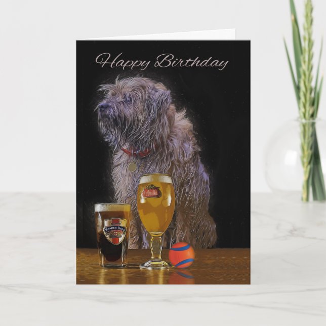 Grenz-Grußkarte von Terrier Geburtstag Karte (Vorderseite)