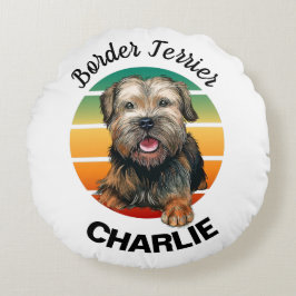 Grenz Terrier Custom Round Pillow Rundes Kissen