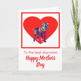 Grenz Terrier Dog Red Heart Mother Day Card Dankeskarte