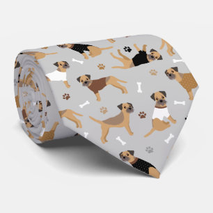 Grenz-Terrier-Knochen und Paws-Neck-Bindie Krawatte