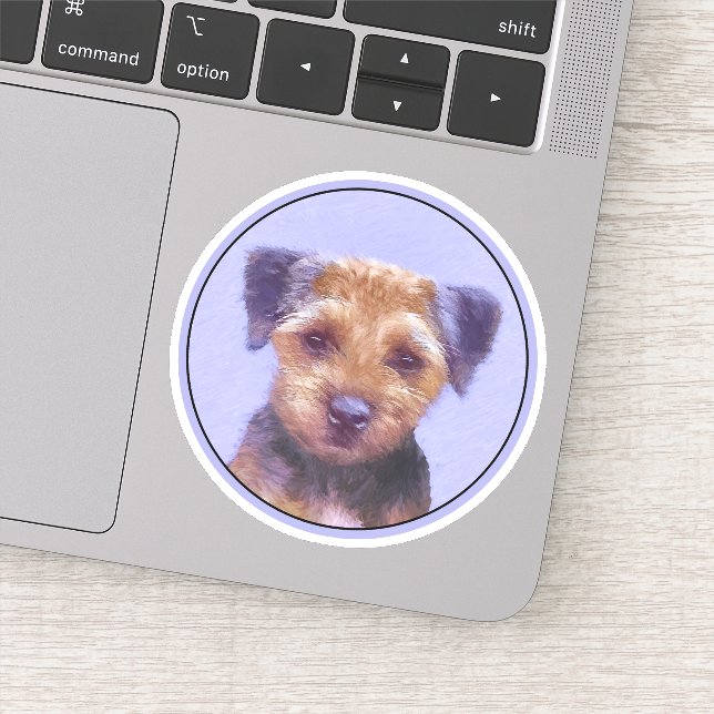Grenz-Terrier-Malerei - Niedliche Original-Hunde-K Aufkleber (Detail)