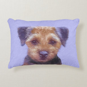Grenz-Terrier-Malerei - Niedliche Original-Hunde-K Dekokissen
