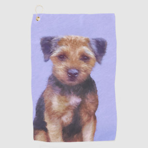 Grenz-Terrier-Malerei - Niedliche Original-Hunde-K Golfhandtuch