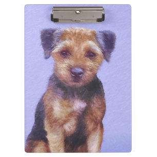Grenz-Terrier-Malerei - Niedliche Original-Hunde-K Klemmbrett