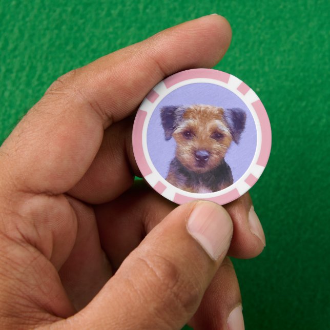 Grenz-Terrier-Malerei - Niedliche Original-Hunde-K Pokerchips (Hand)