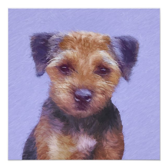 Grenz-Terrier-Malerei - Niedliche Original-Hunde-K Poster (Vorderseite)