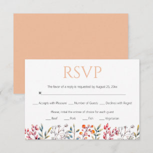 Grenz von Blätter und Beeren pro Hochzeit RSVP Karte