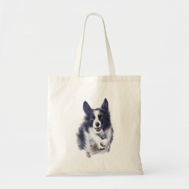 Grenzcollie-Agilityhundeentwurf auf einer Tragetasche (Vorne)