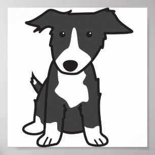 Grenzcollie-HundeCartoon Poster