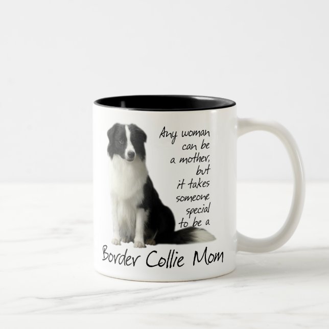 Grenzcollie-Mama-Tasse Zweifarbige Tasse (Rechts)