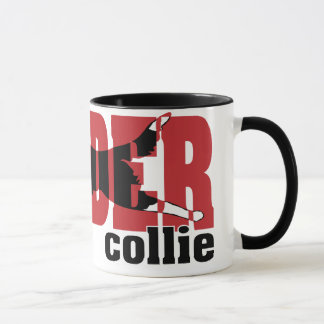 Grenzcollie-Silhouette, springend Tasse