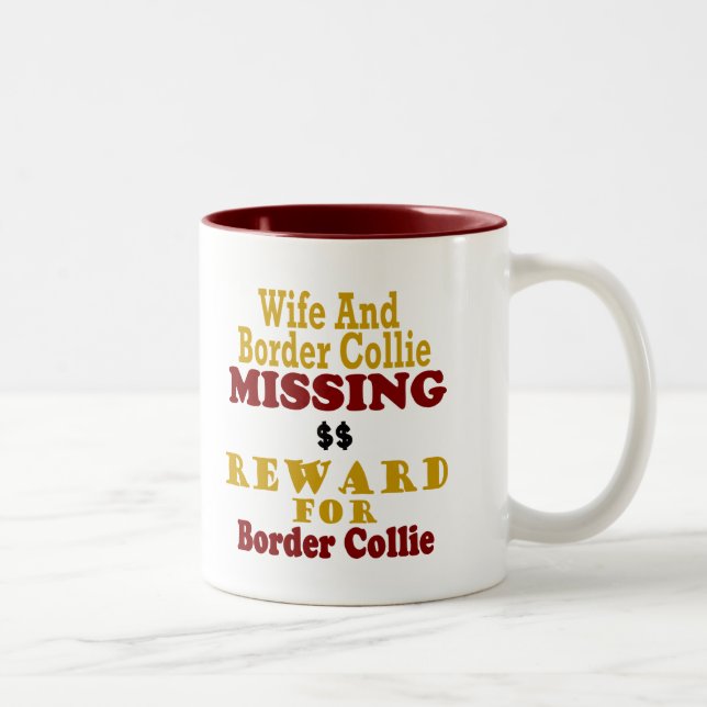 Grenzcollie u. Ehefrau-vermisste Belohnung für Zweifarbige Tasse (Rechts)