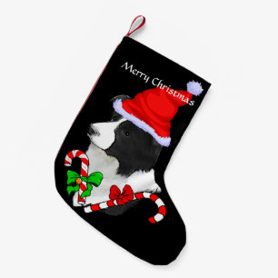 Grenzcollie-Weihnachtsmannmütze-Weihnachten Kleiner Weihnachtsstrumpf